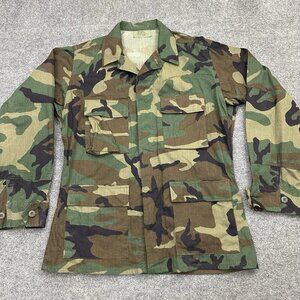 US Army Coat Combat Mens Woodland Camo VTG 90s USGI Medium Regular